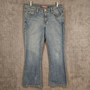 Levis 518 Superlow Boot Cut Jeans Womens 11S Medium Wash Low Rise Stretch Denim